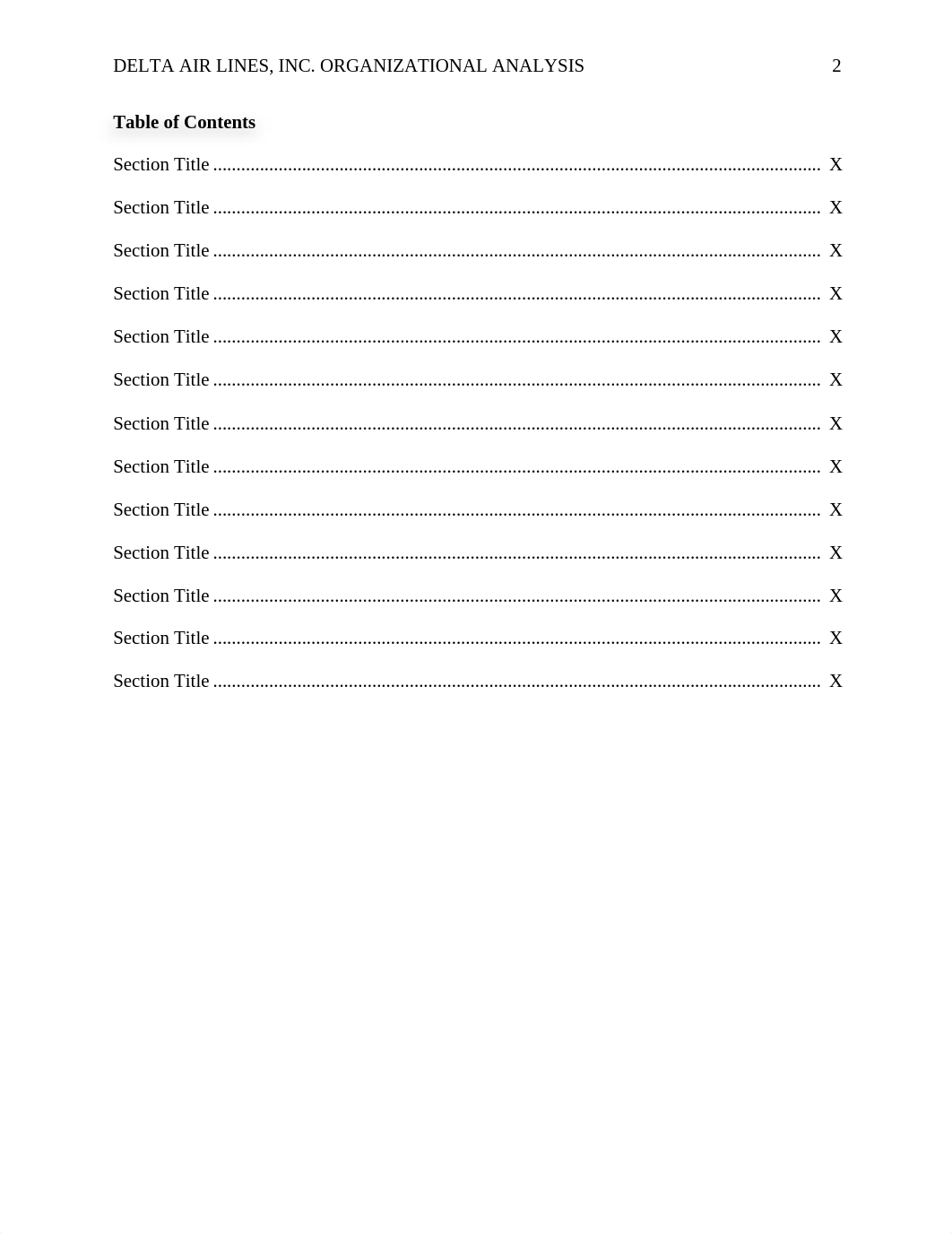 Delta Air Lines, Inc. Organizational Analysis_dsvxav3f3p1_page2