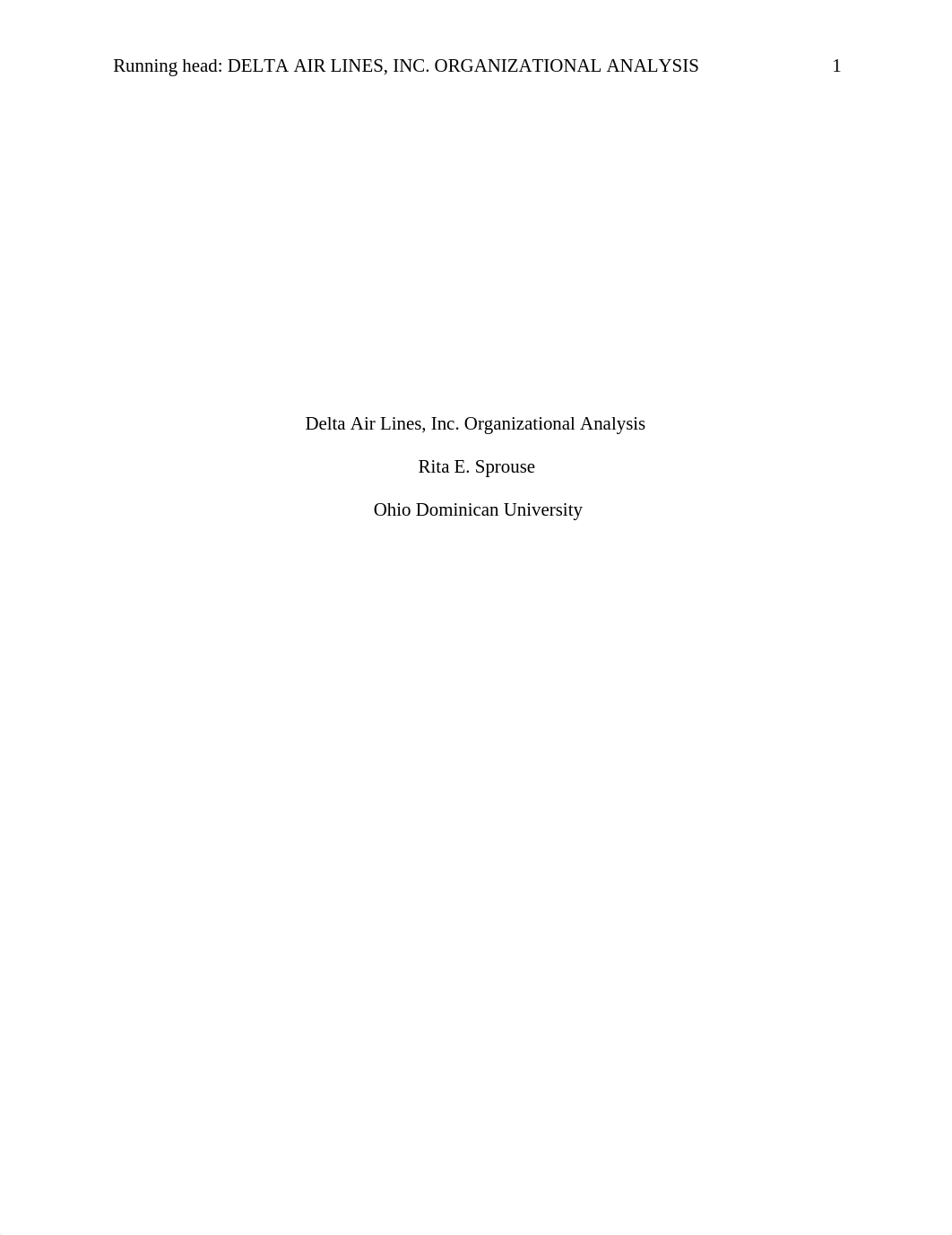 Delta Air Lines, Inc. Organizational Analysis_dsvxav3f3p1_page1