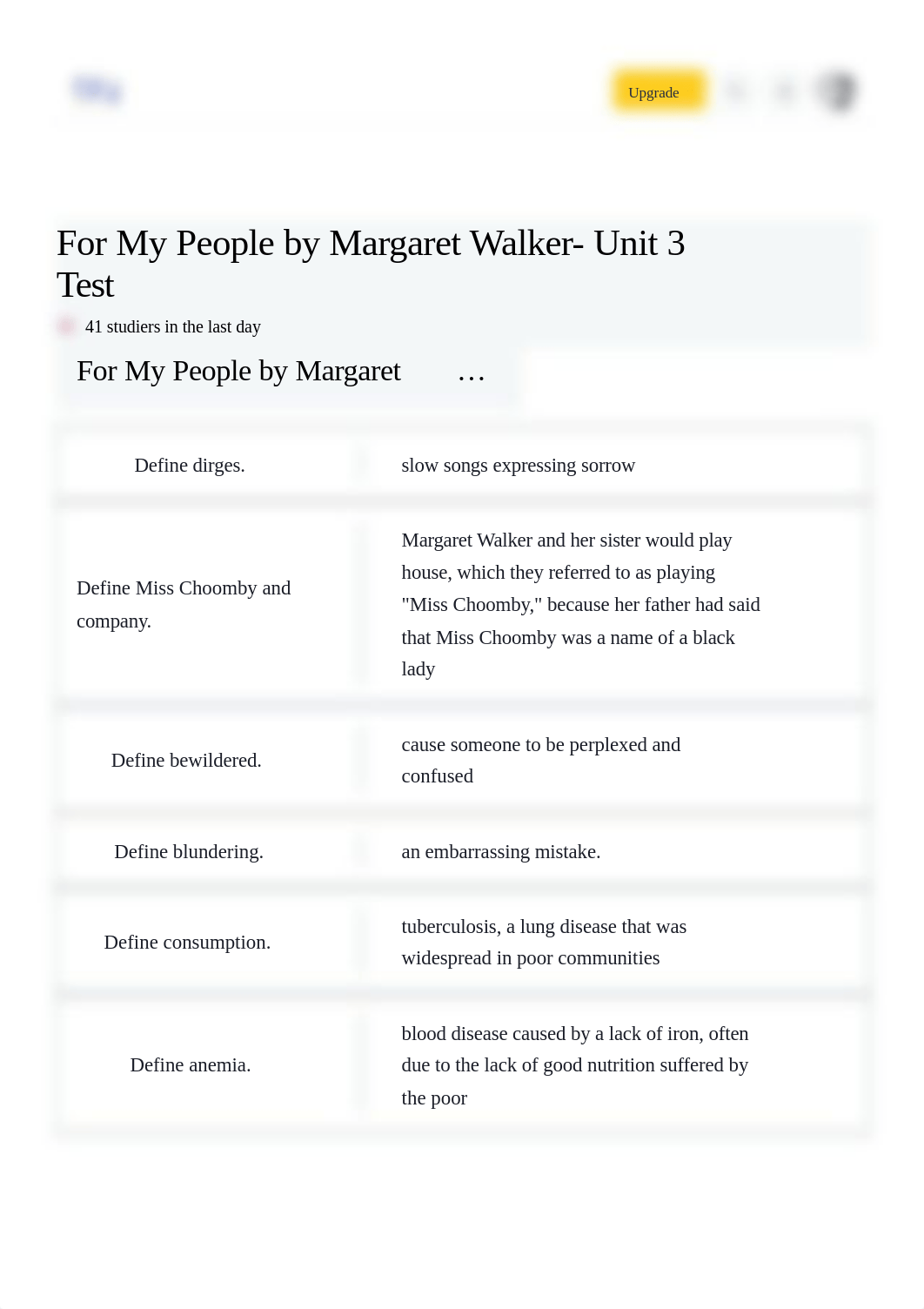 For My People by Margaret Walker- Unit 3 Test Flashcards  Quizlet.pdf_dswobvf284h_page1