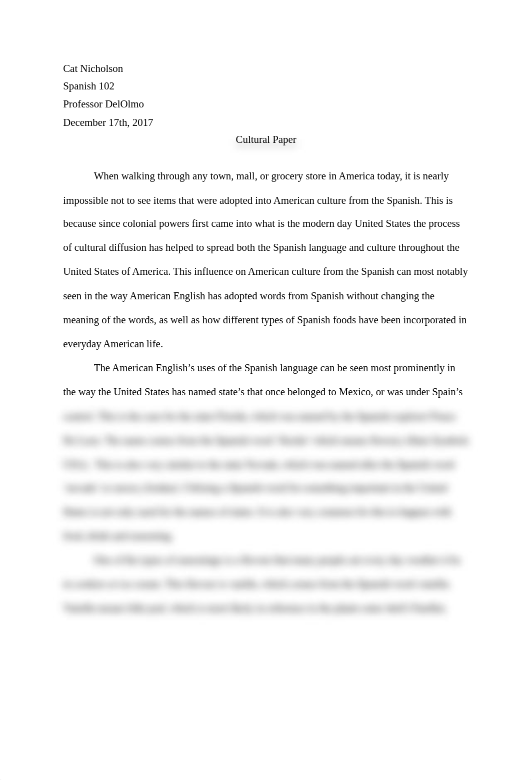 Spanish Culture Essay-Nicholson.docx_dswrjw7rjtl_page1