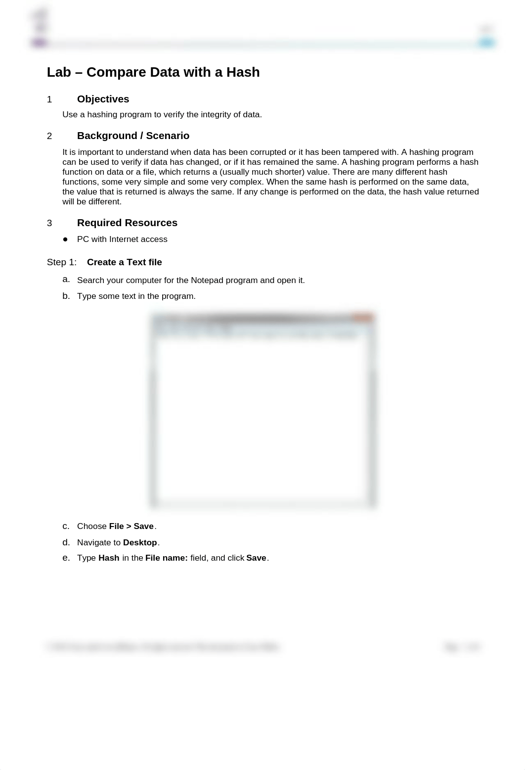 1.2.1.3 Lab - Compare Data with a Hash.docx_dswtg5jg4lr_page1