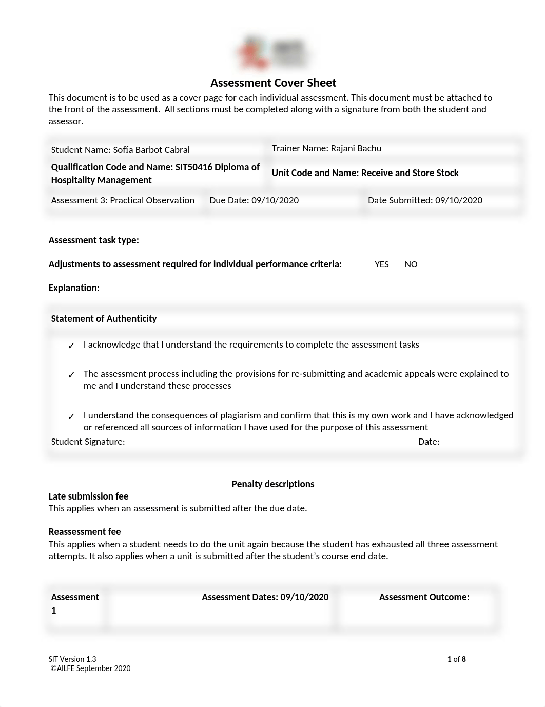 SITXINV001_ Assessment 3 -Practical Observation Sofía Barbot Cabral.docx_dswz910jf3y_page1