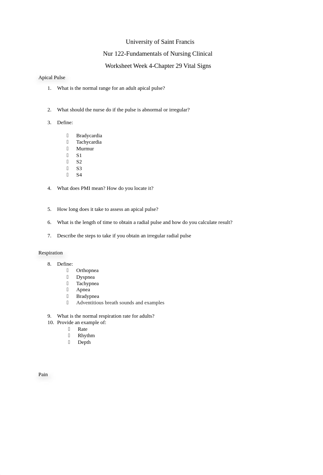 Fundamentals of Nursing Clinical Worksheet 4-5.docx_dsxhdxzgk41_page1