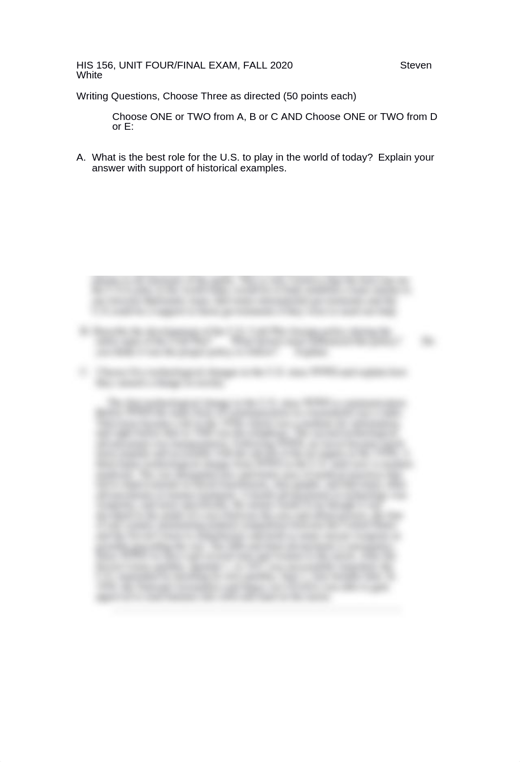 HIS 156, unit four exam, fall 2020 Steven White.docx_dsxhu06jpp7_page1