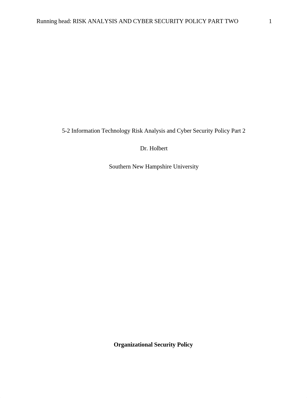 5-2 Information Technology Risk Analysis and Cyber Security Policy Part 2.docx_dsybxfibar4_page1