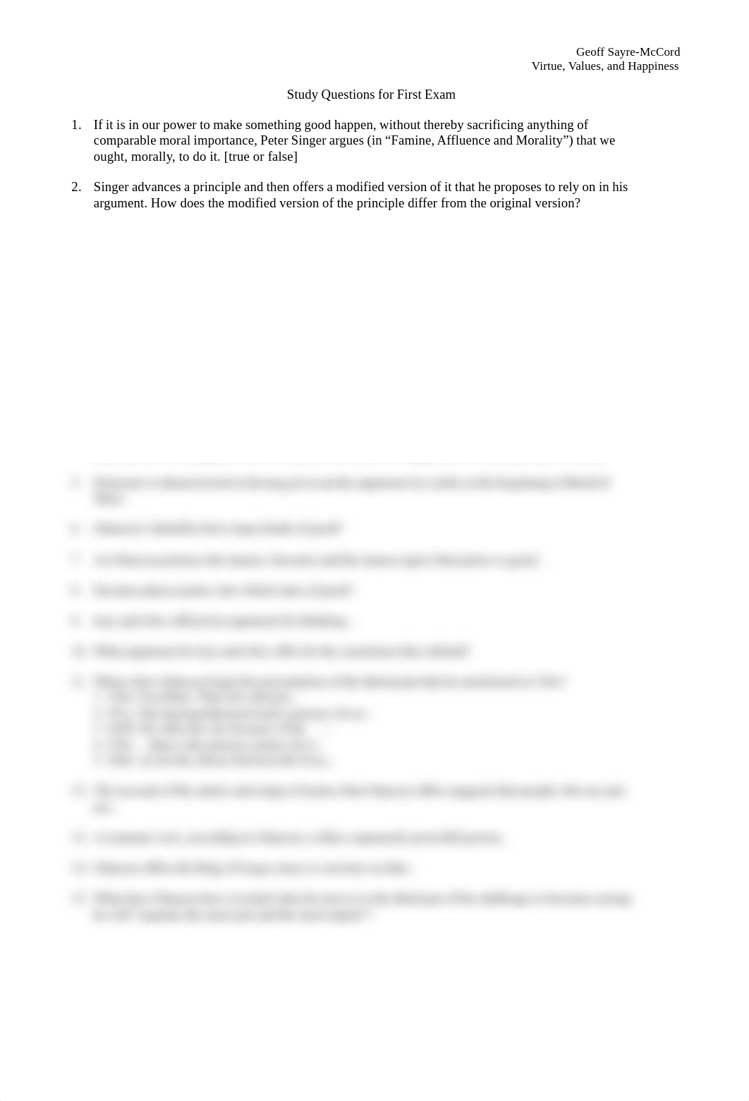 Study Questions for First Short Exam, Fall 2018.pdf_dsyj17pzb1o_page1