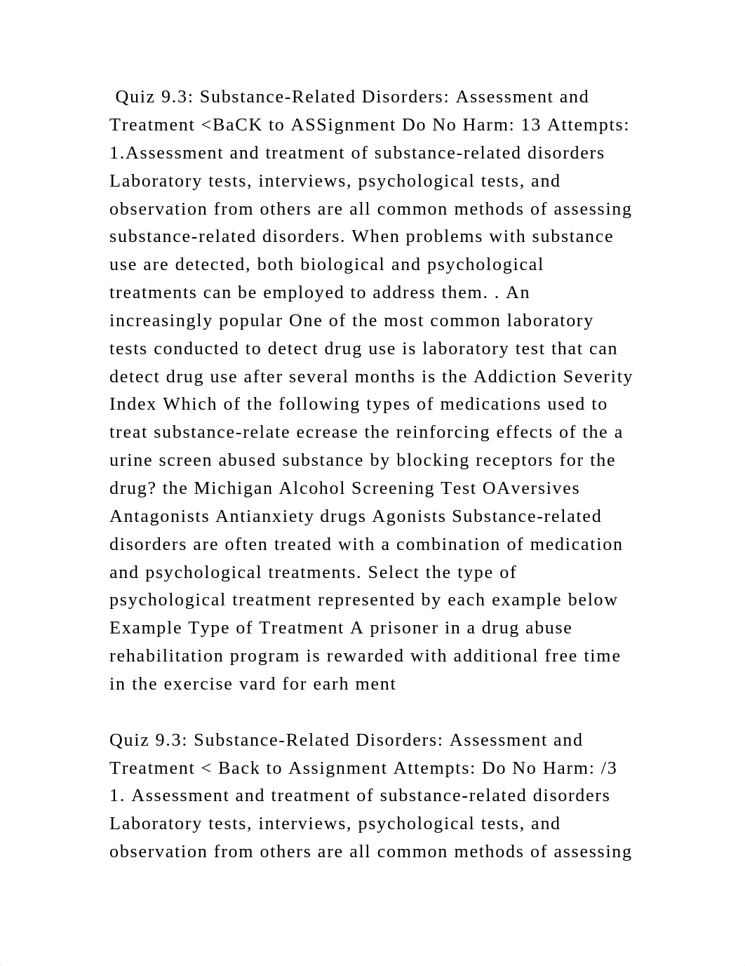Quiz 9.3 Substance-Related Disorders Assessment and Treatment BaCK.docx_dsyjcyljfzu_page2