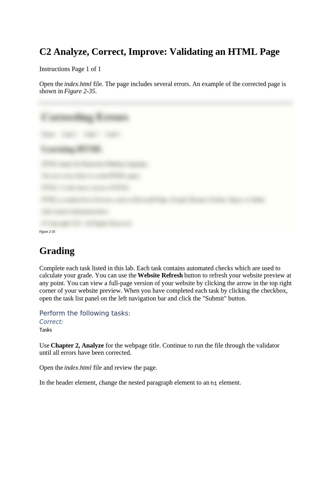 C2 Analyze Correct Improve Validating an HTML Page.docx_dsys29wdreu_page1