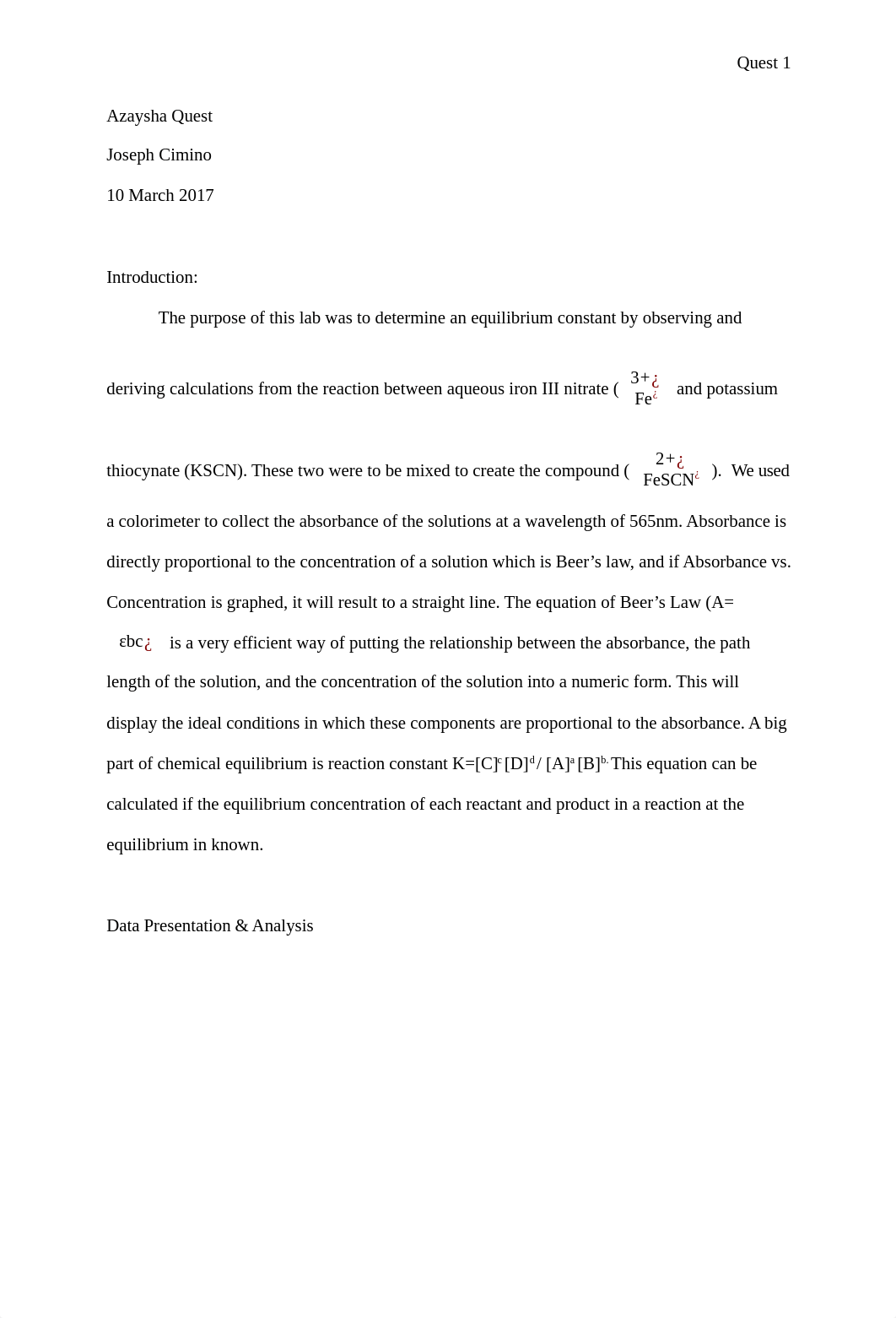 equilibrium of iron 3 and potassium .docx_dszploapvuq_page1