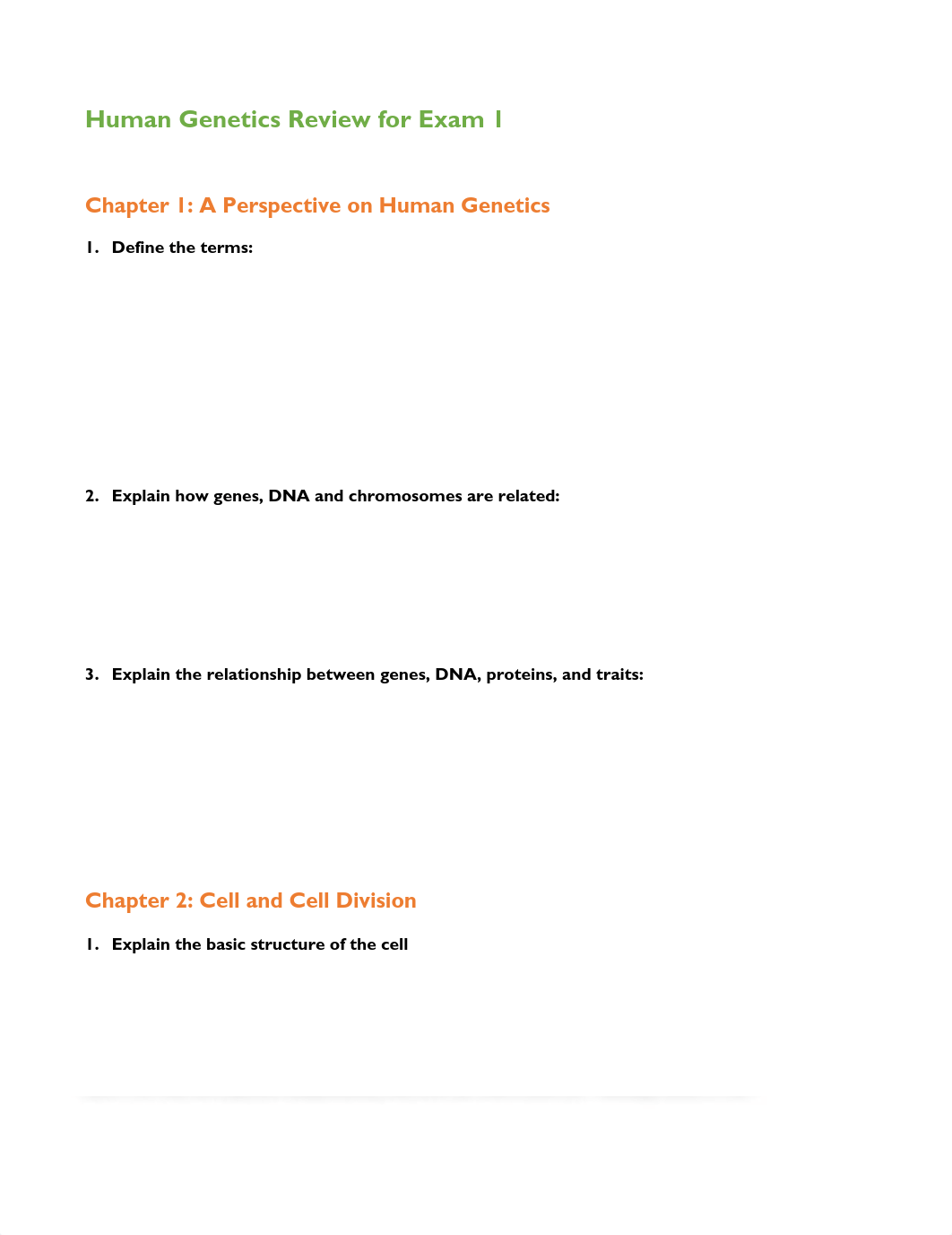 Human Genetics - Review for Exam 1.pdf_dszuyj99dv6_page1