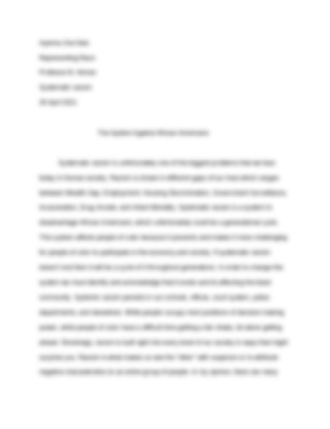 Systematic racism essay.docx_dt0qqqs4w0a_page1