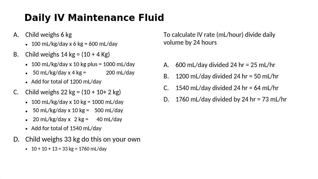 Practice Calculations Fluids, %Wgt loss, urine output & ORT KEY.pptx_dt15llk07db_page2