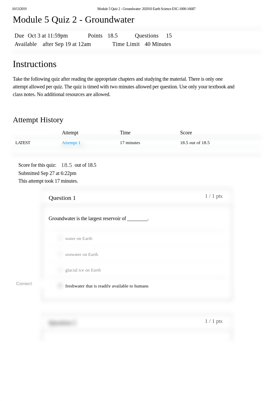 Module 5 Quiz 2 - Groundwater_ 202010 Earth Science ESC-1000-16687.pdf_dt15vq4lfir_page1