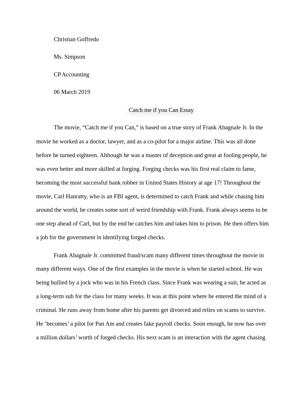 Catch Me If You Can Essay.docx_dt1j2swq7ad_page1