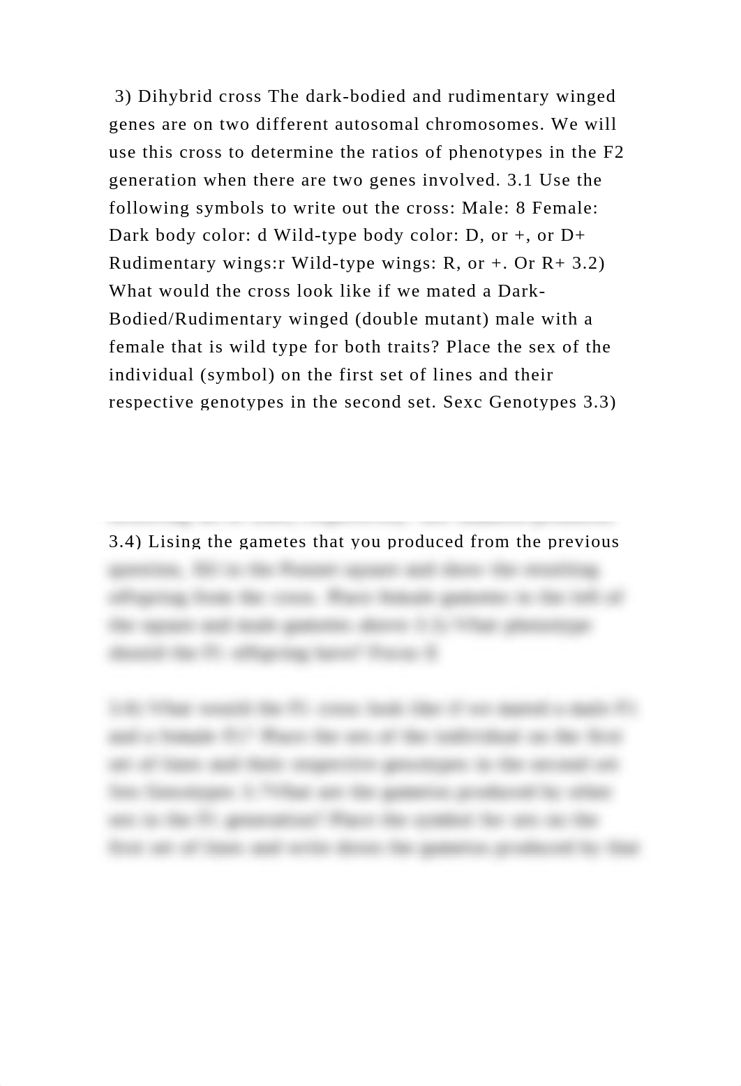 3) Dihybrid cross The dark-bodied and rudimentary winged genes are on.docx_dt28hu0pj7q_page2