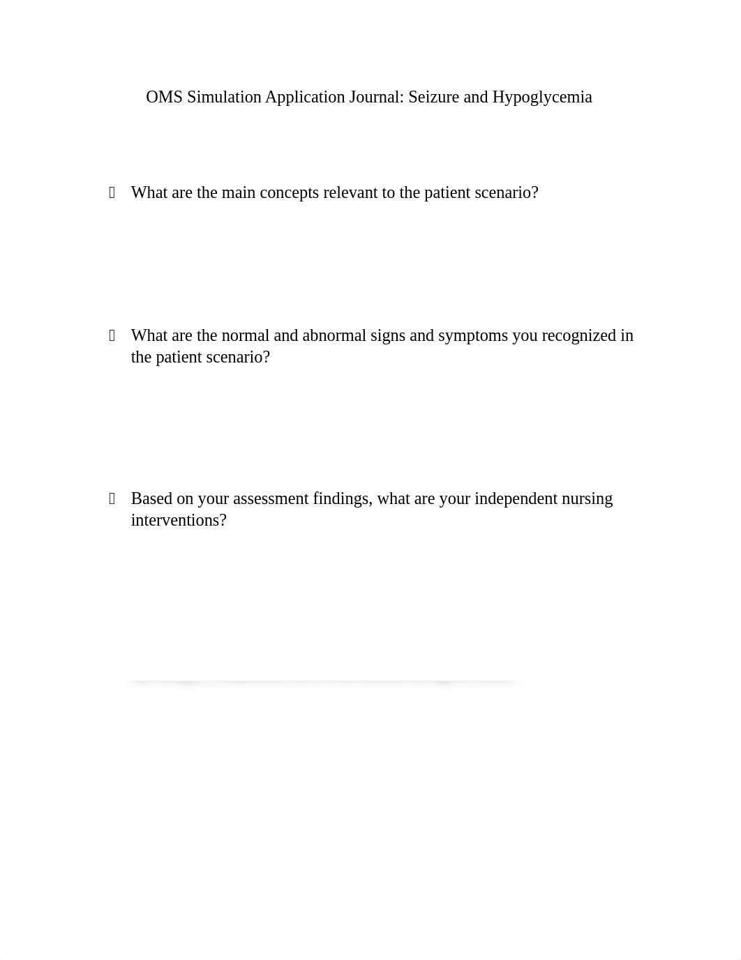 OMS Simulation Application Journal Seizure and Hypoglycemia .docx_dt3011oim59_page1