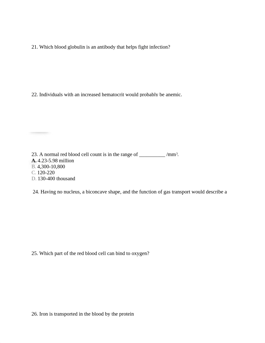 Chapter 13 Blood  and  Heart Review  Questions with Cardiac  review  questions.docx_dt33ms7ry1g_page4