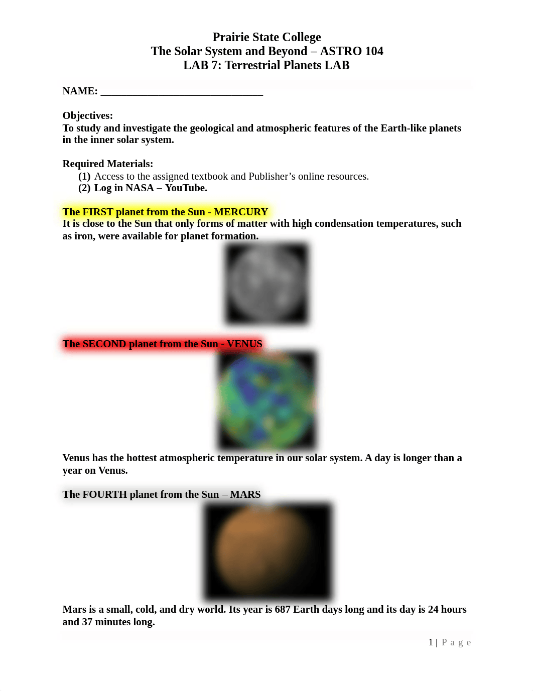 ASTRO 104-LAB 7-Terrestrial Planets (1).pdf_dt3mw4zehro_page1