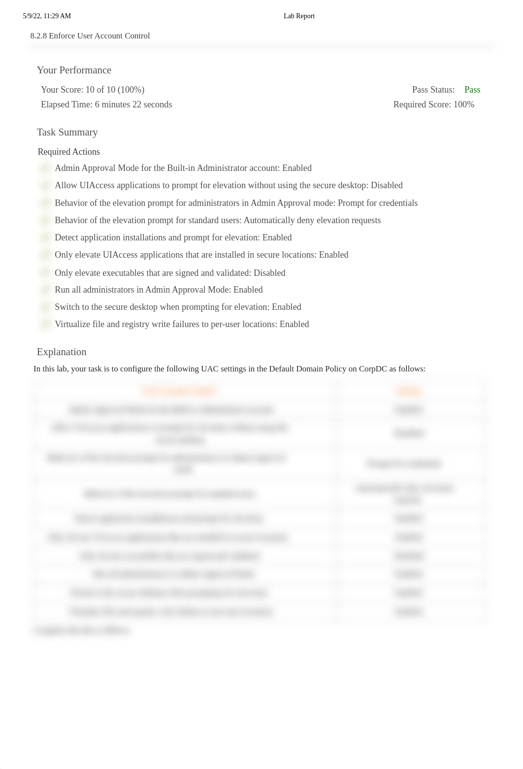 8.2.8 UAC settings in the Default Domain Policy on CorpDC.pdf_dt3nuuzt2hg_page1