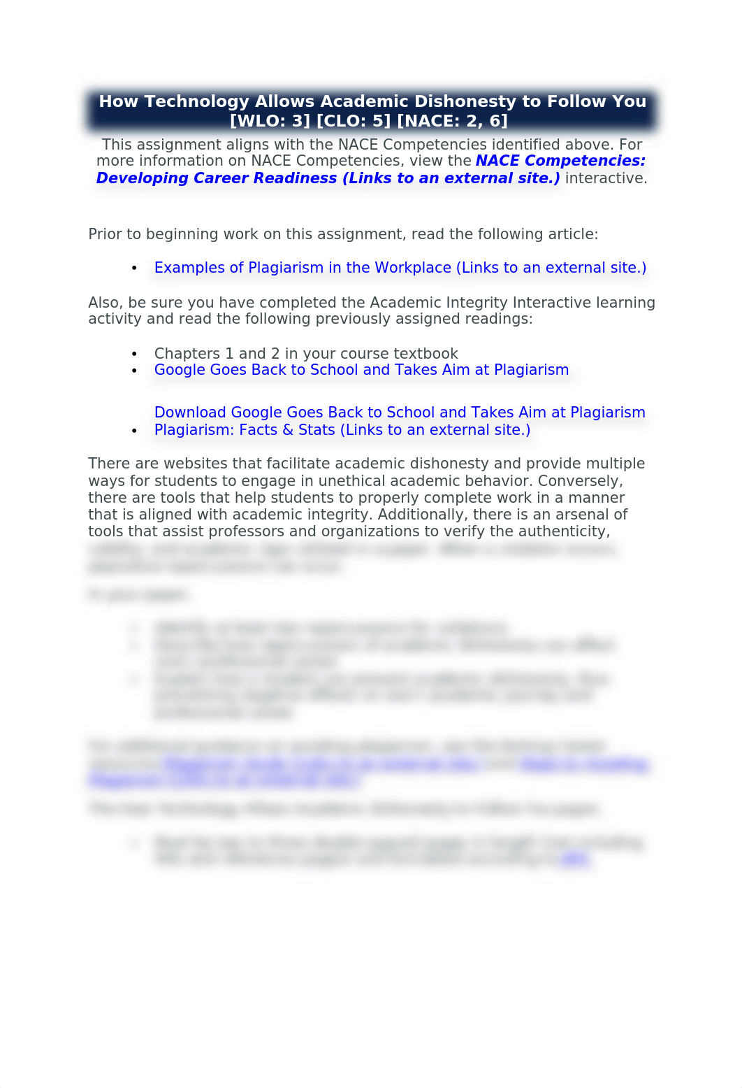 How Technology Allows Academic Dishonesty to Follow You [WLO 3] [CLO 5] [NACE 2, 6].docx_dt43achueyg_page1