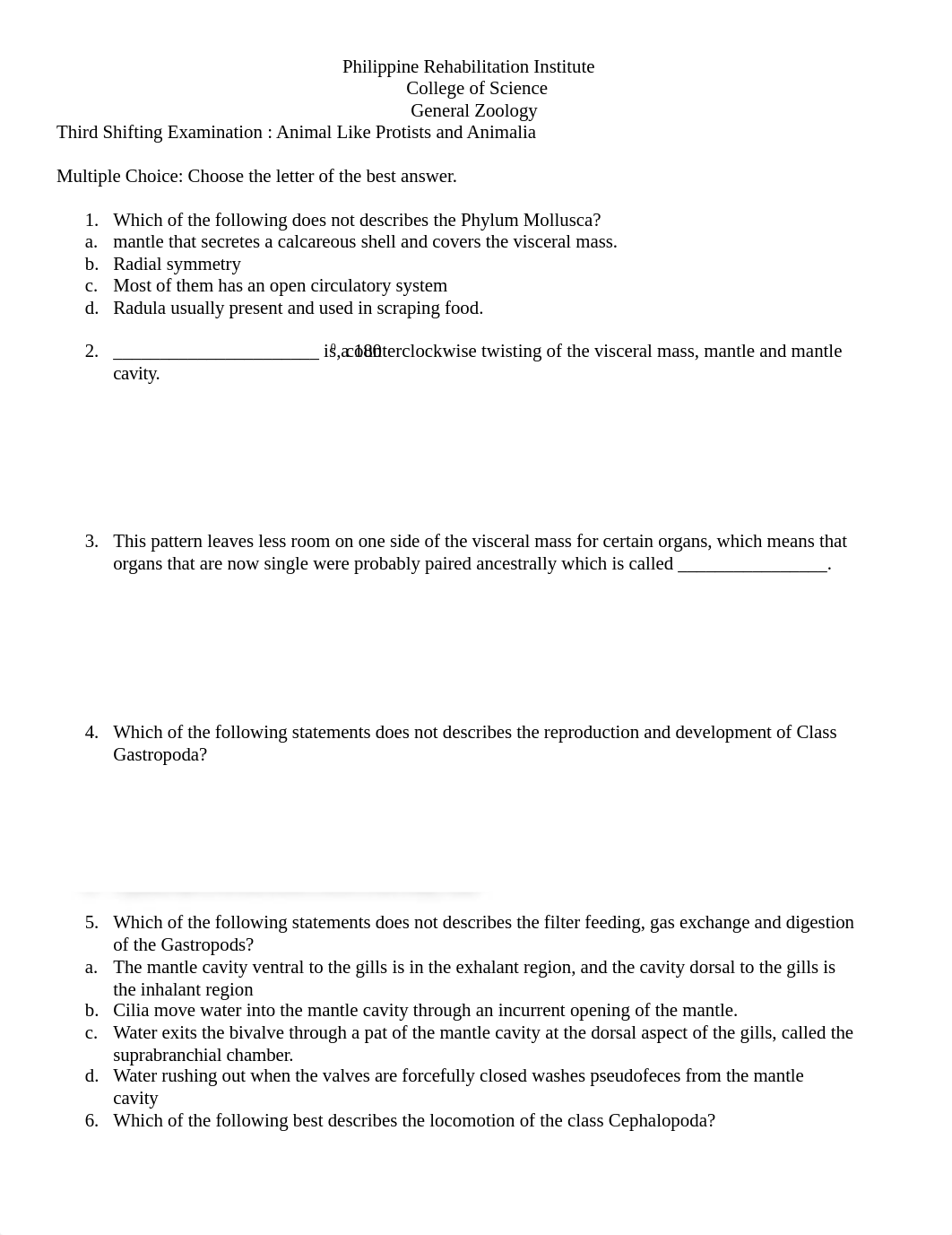 Third shifting exam - general zoology (2016 - 2017).docx_dt4dnm4qt91_page1