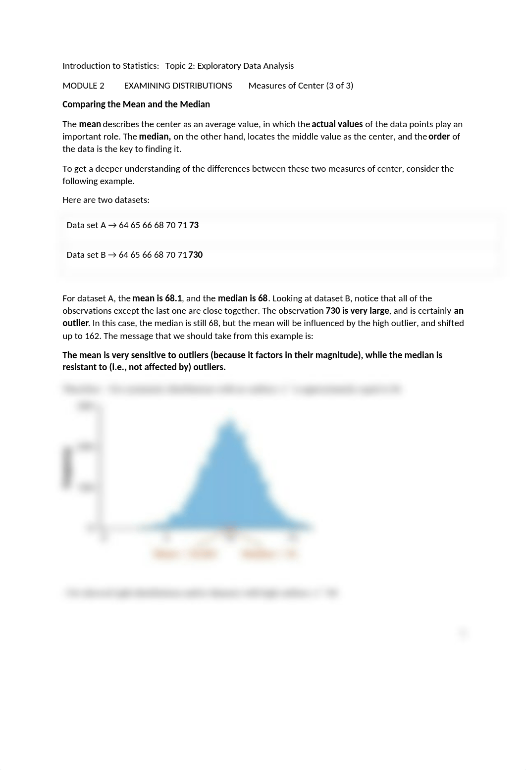 Introduction to Statistics MODULE 2  EXAMINING DISTRIBUTIONS Measures of Center 3 of 3.docx_dt4g8x8e153_page1