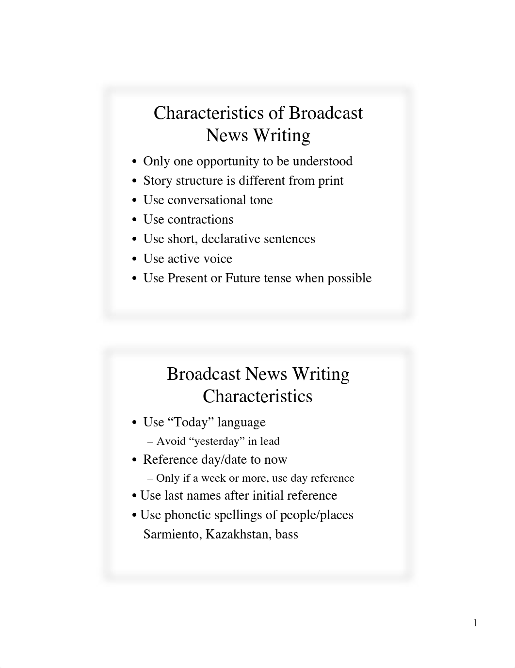 Characteristics of Broadcast News Writing - Notes_dt4rjtzqfce_page1