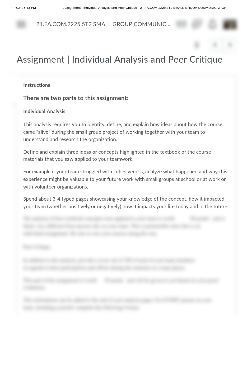 Assignment _ Individual Analysis and Peer Critique - 21.FA.COM.2225.5T2 SMALL GROUP COMMUNICATION.pd_dt4xj4ad26f_page1