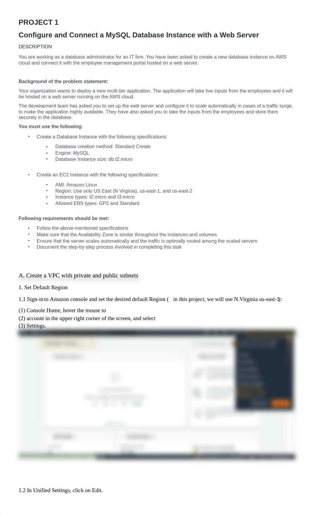 Project 1 Configure and Connect a MySQL Database Instance with a Web Server.pdf_dt5t8a7pm3k_page1