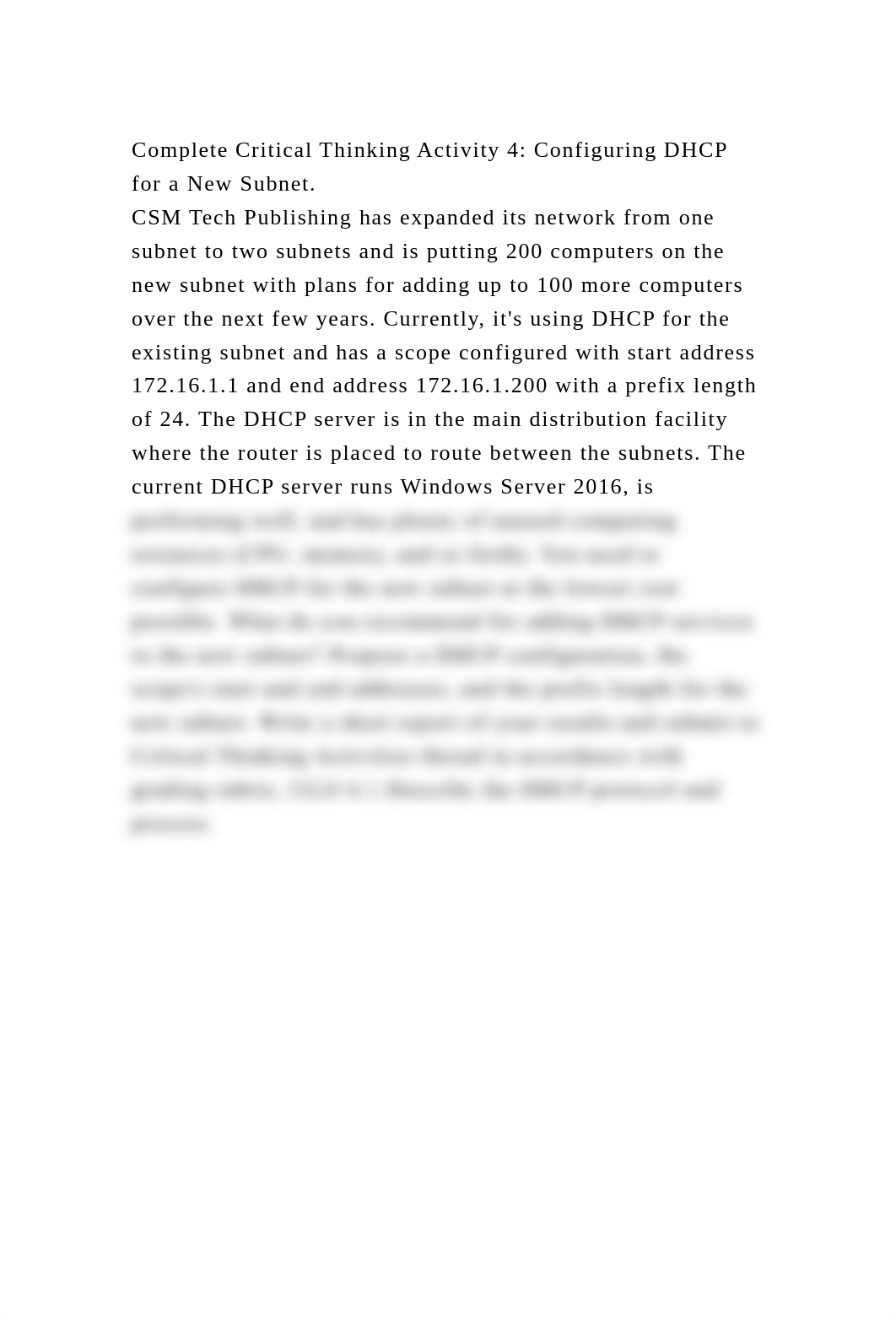 Complete Critical Thinking Activity 4 Configuring DHCP for a New Su.docx_dt5zearmqv7_page2