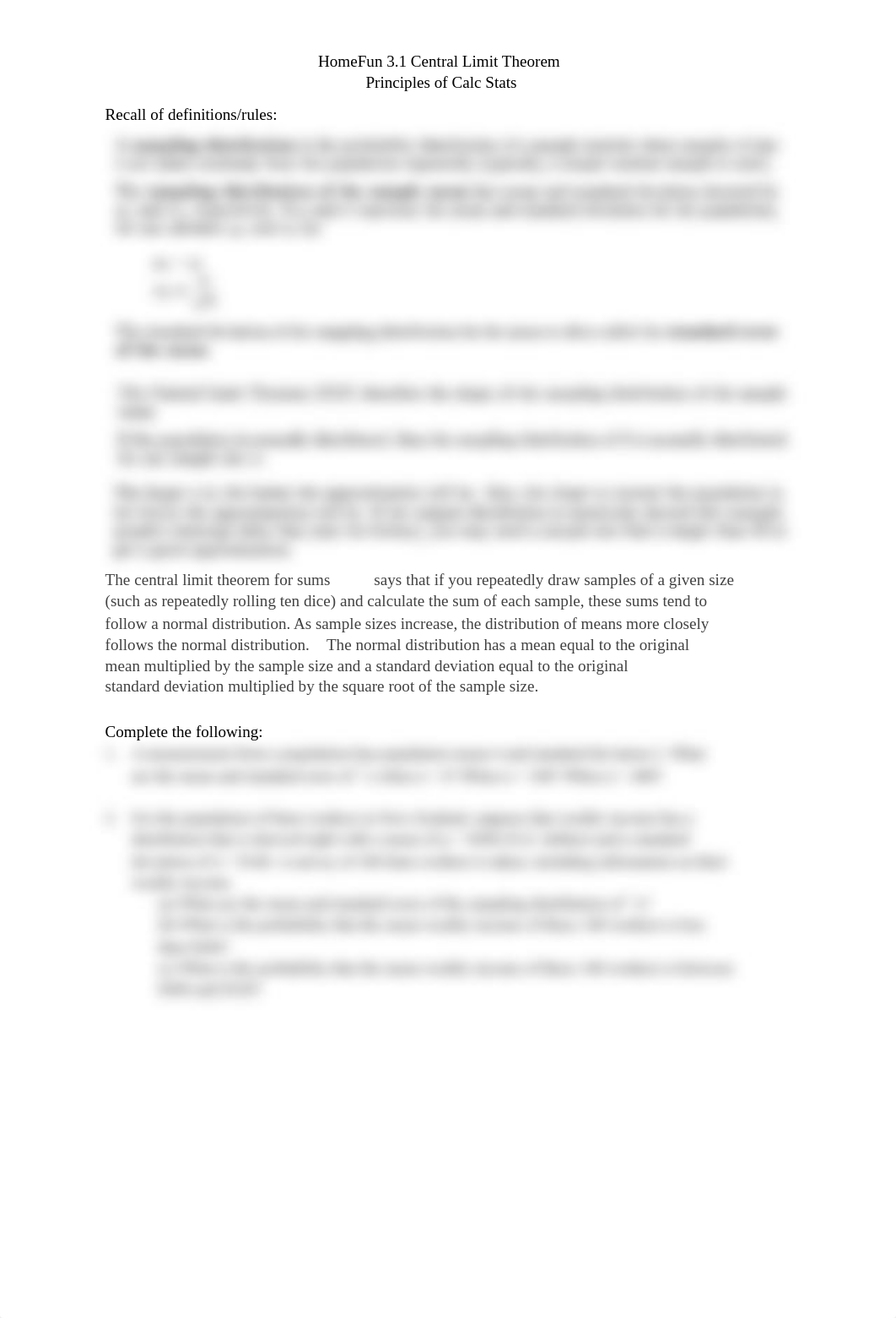 HomeFun 3.1 Central Limit Theorem HF Questions.pdf_dt66qlrv6uz_page1