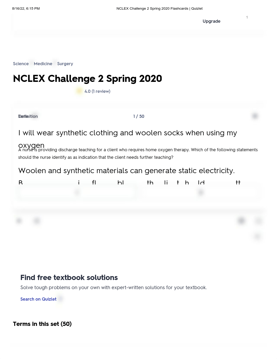 NCLEX Challenge 2 Spring 2020 Flashcards _ Quizlet.pdf_dt6bj156lv1_page1