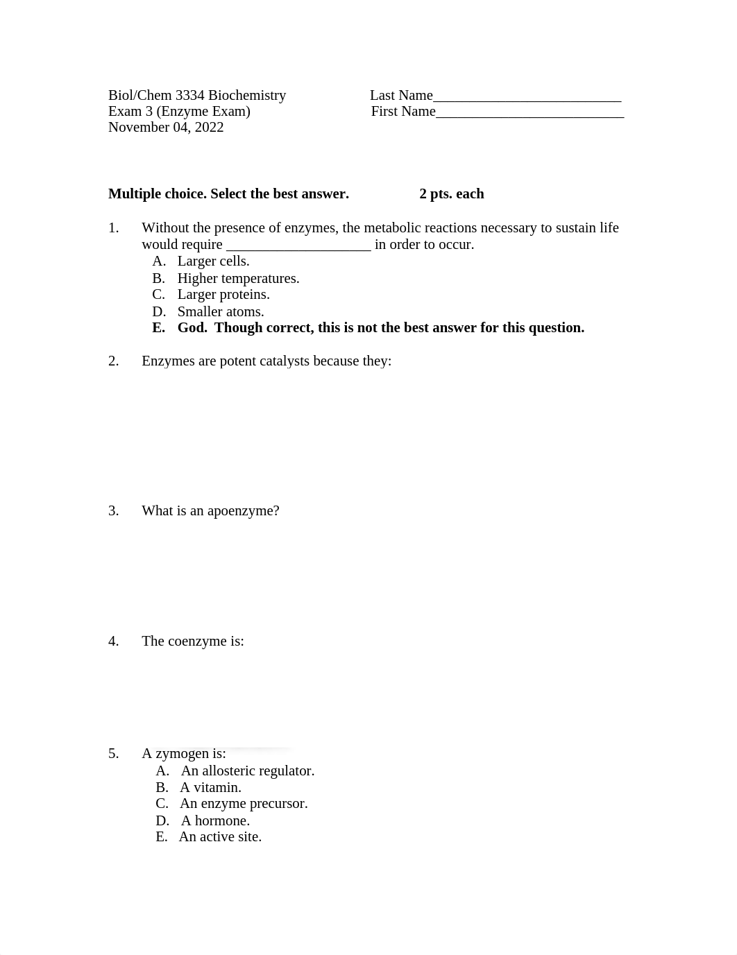 3334 Exam 3 (Enzyme) Fall 2022.pdf_dt6dcicr736_page1