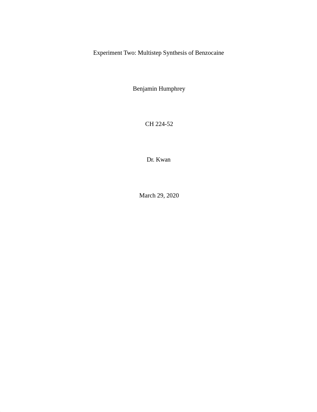 Organic Chem Lab II Experiment #2 Lab Report.docx_dt7bt6mo9mq_page1