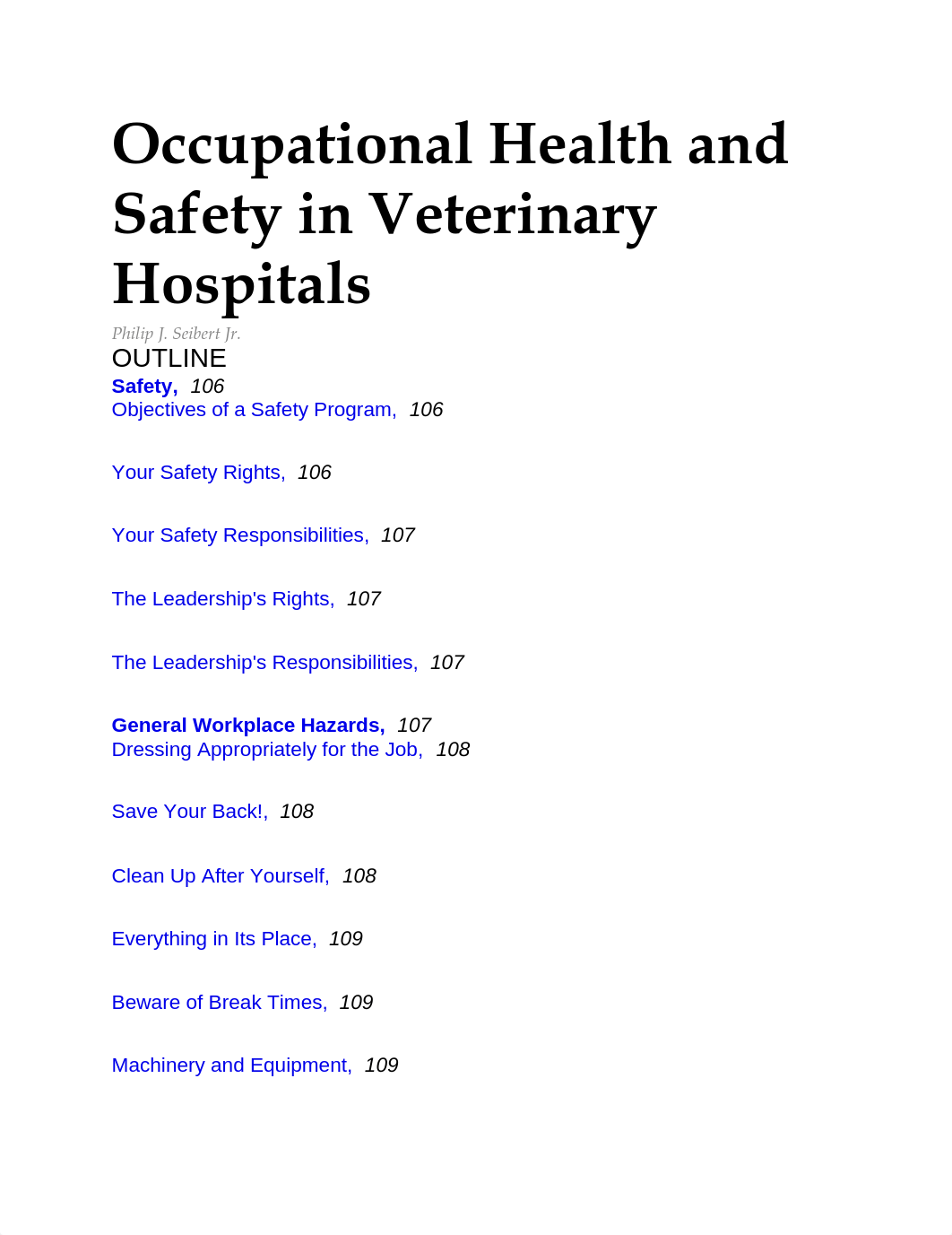 McCurnin pages 105-122 Occupational Health and Safety in Veterinary Hospitals.pdf_dt7j6b4okjt_page1