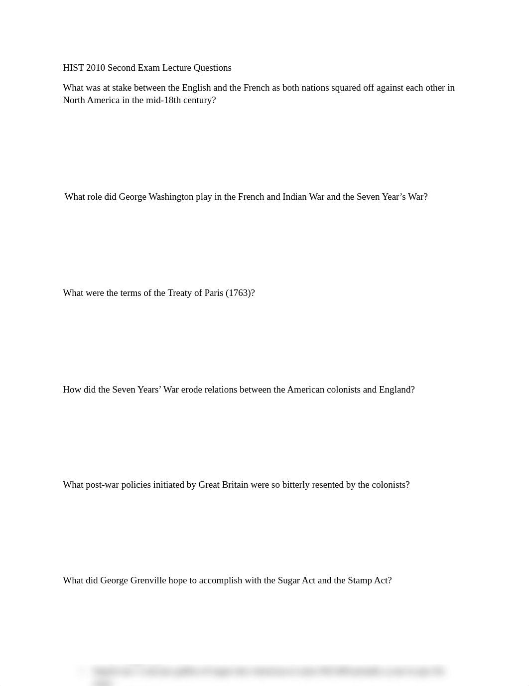 HIST 2010 Second Exam Lecture Questions FINAL.docx_dt7tc669t4k_page1