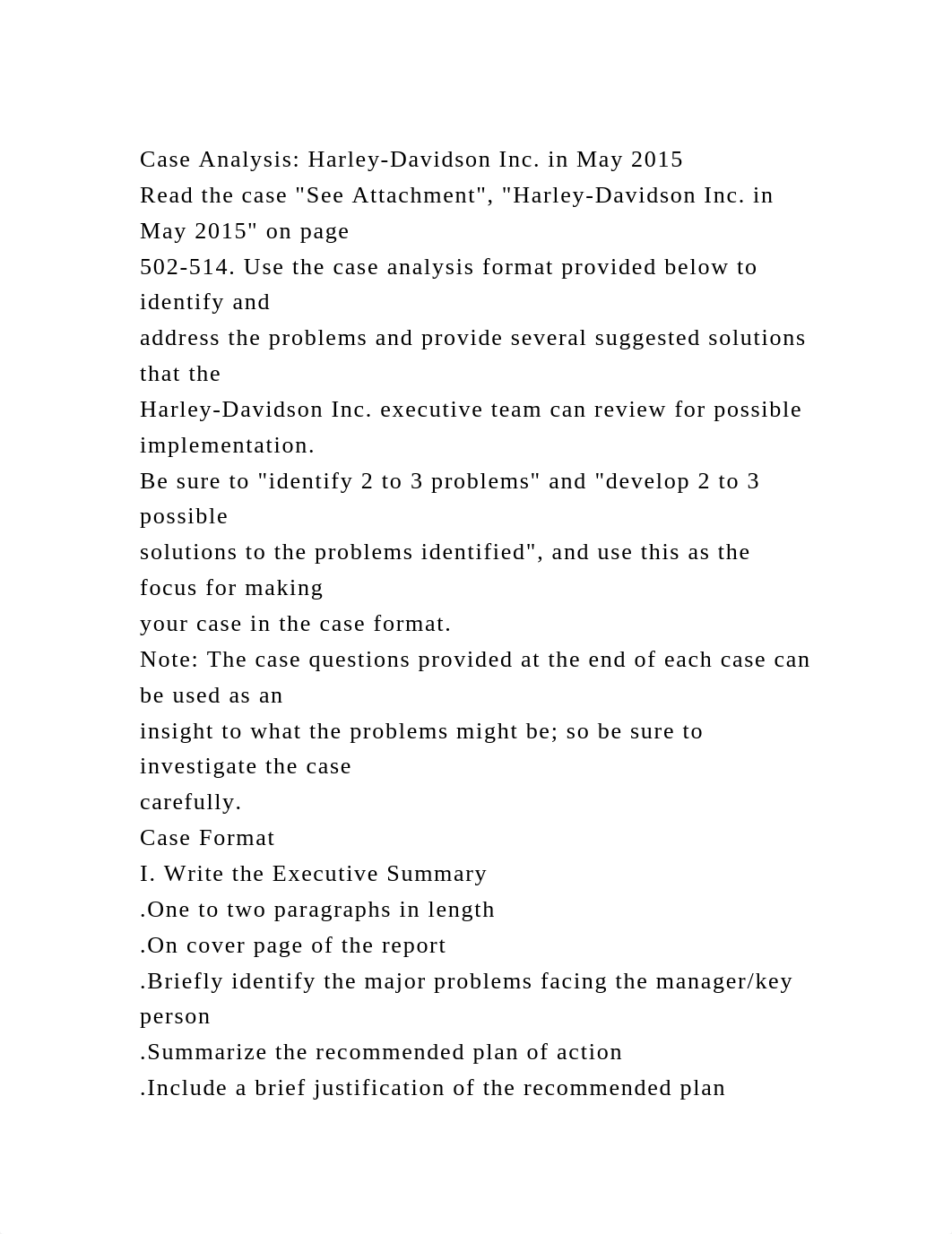 Case Analysis Harley-Davidson Inc. in May 2015Read the case See .docx_dt8979ke2um_page2