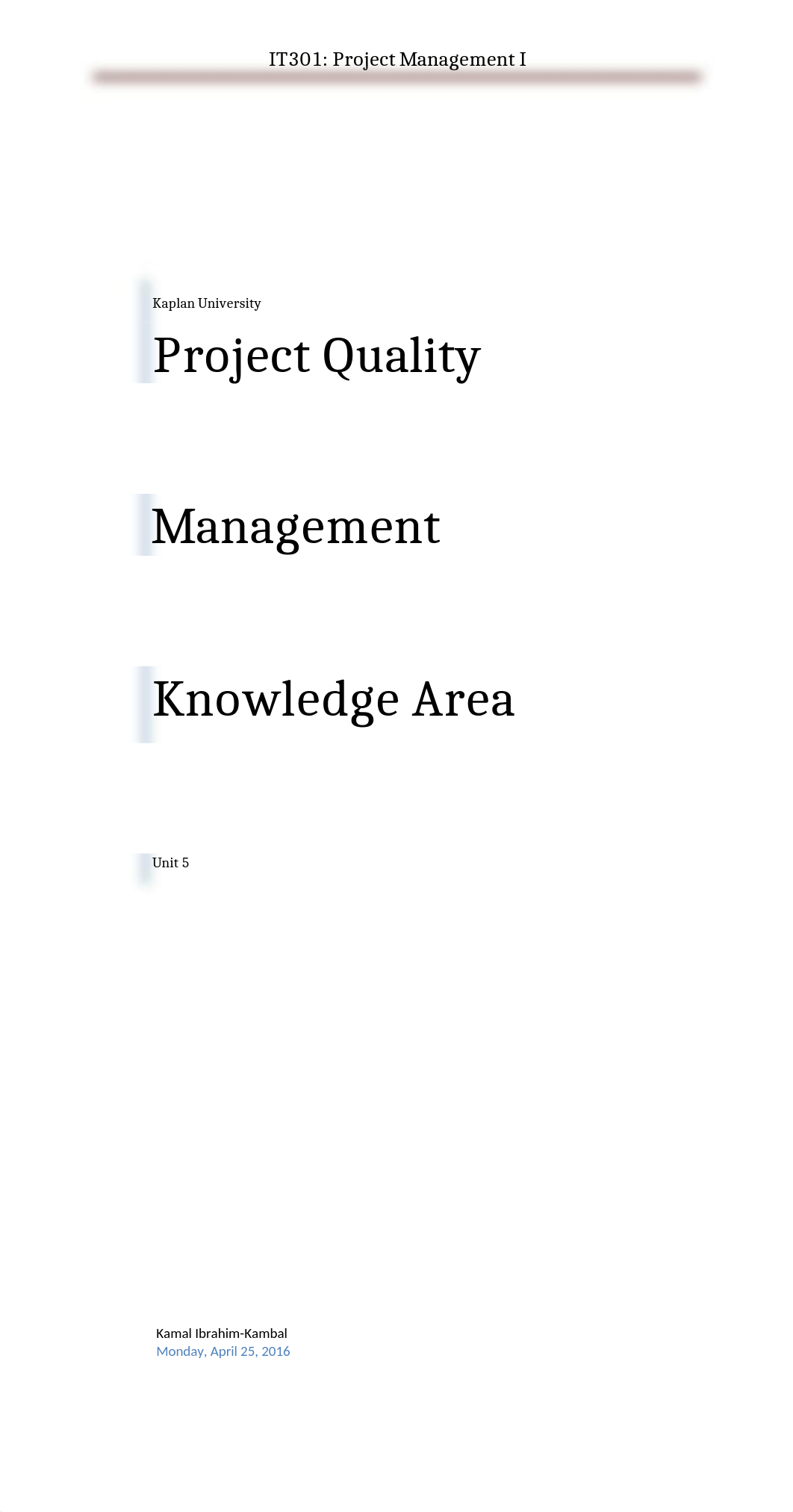 IT301 Unit 5 Project Quality Management Knowledge Area_dt8b8h08855_page1