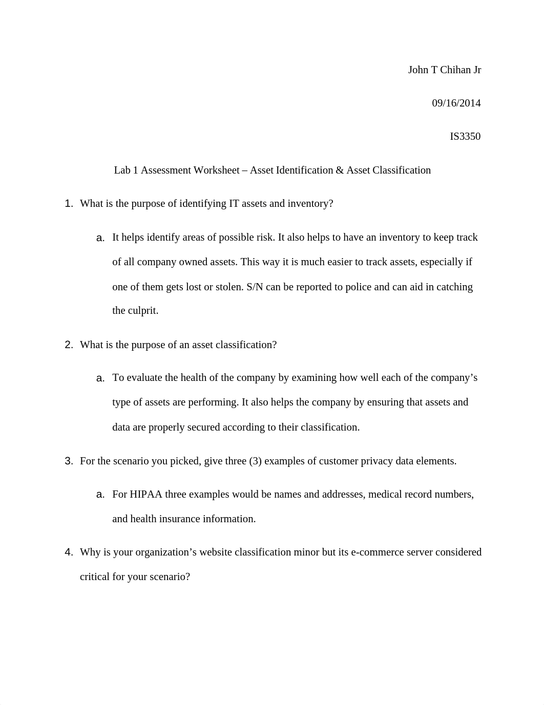 Lab 1 Assessment Worksheet - Asset Identification & Asset Classification_dt9cz2f7rdj_page1