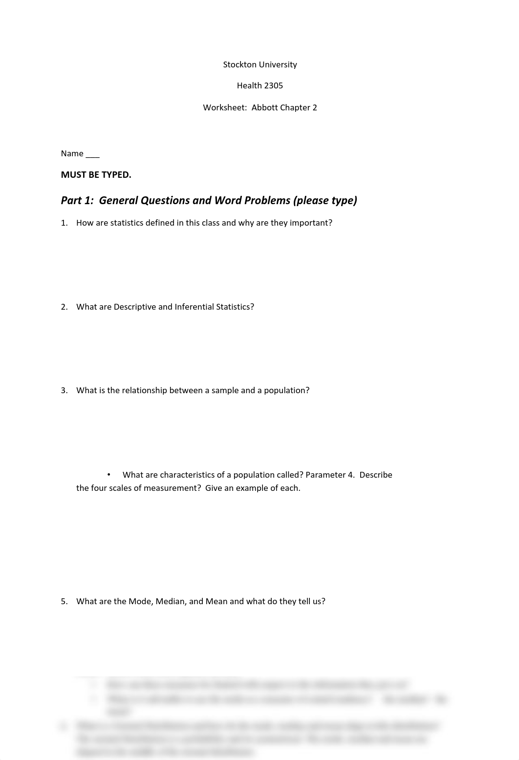 Worksheet Chapter 2 - Scales of Measurement, Measures of Central Tendency and Frequency Distribution_dt9db0gqq8y_page1