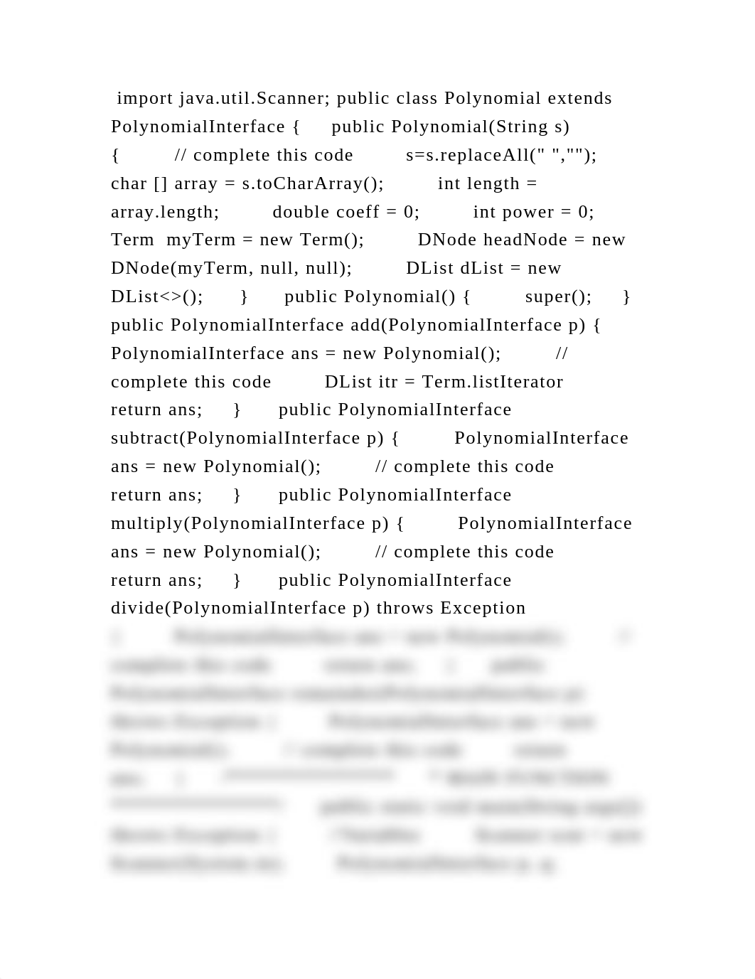 import java.util.Scanner; public class Polynomial extends PolynomialI.docx_dt9fygshycb_page2