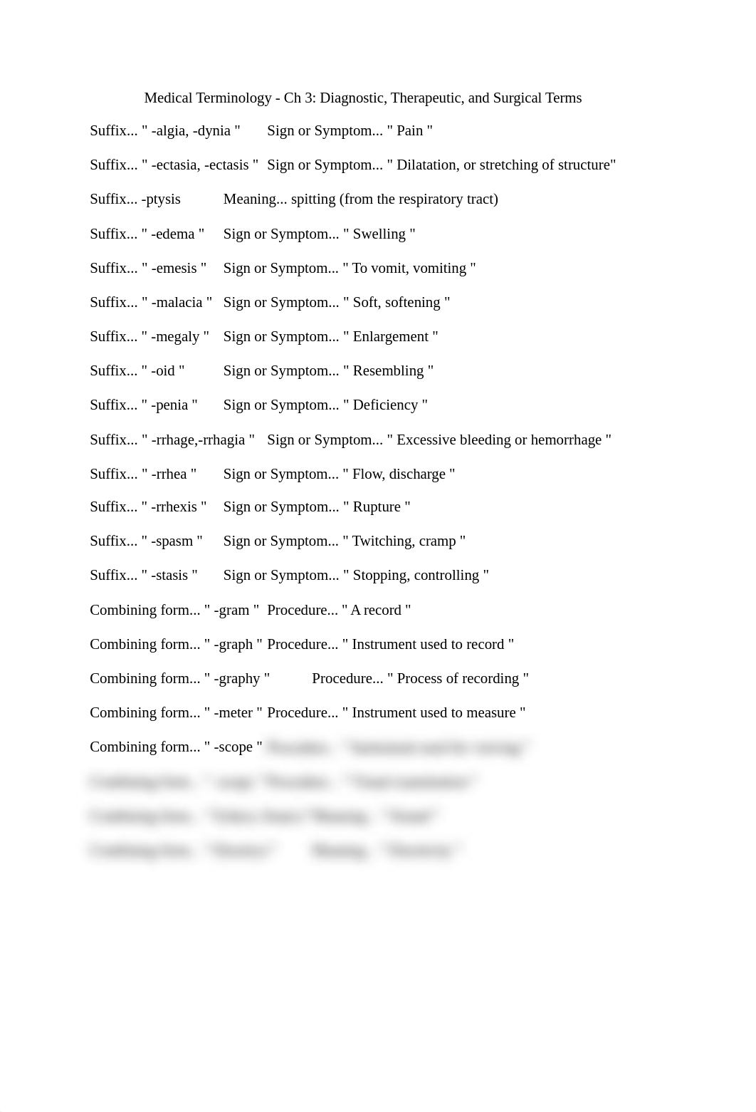 Medical Terminology - Ch 3 Diagnostic, Therapeutic, and Surgical Terms.docx_dta6d5k71x0_page1