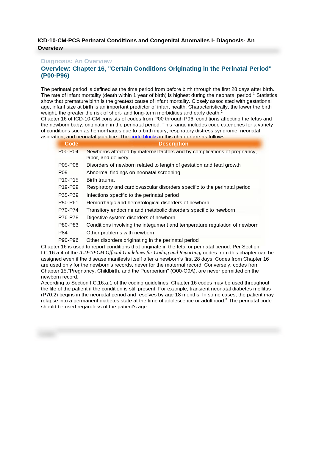 ICD-10-CM-PCS Perinatal Conditions and Congenital Anomalies I- Diagnosis- An Overview.docx_dtaj0024zb2_page1