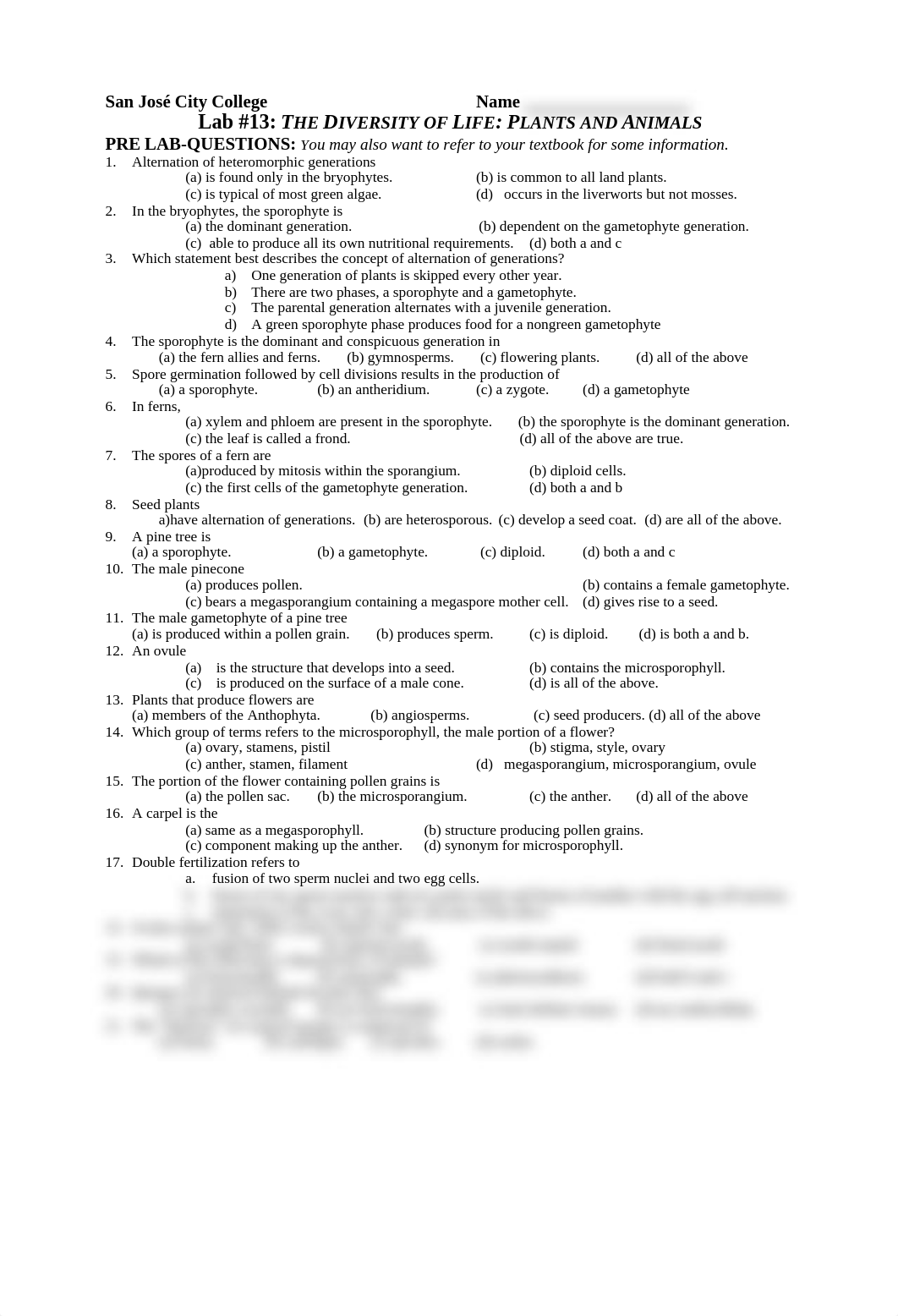 Lab 13 Diversity of Life Plants & Animals .pdf_dtar7u7vhjh_page1