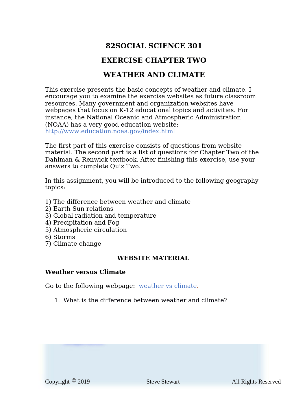 SOSC301 Chapter Two Exercise - Weather and Climate F20.docx_dtbeccma02d_page1