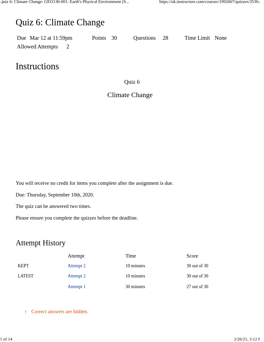 Quiz 6 Climate Change GEO130-001 Earth's Physical Environment (Spring 2021).pdf_dtbf0e32oas_page1