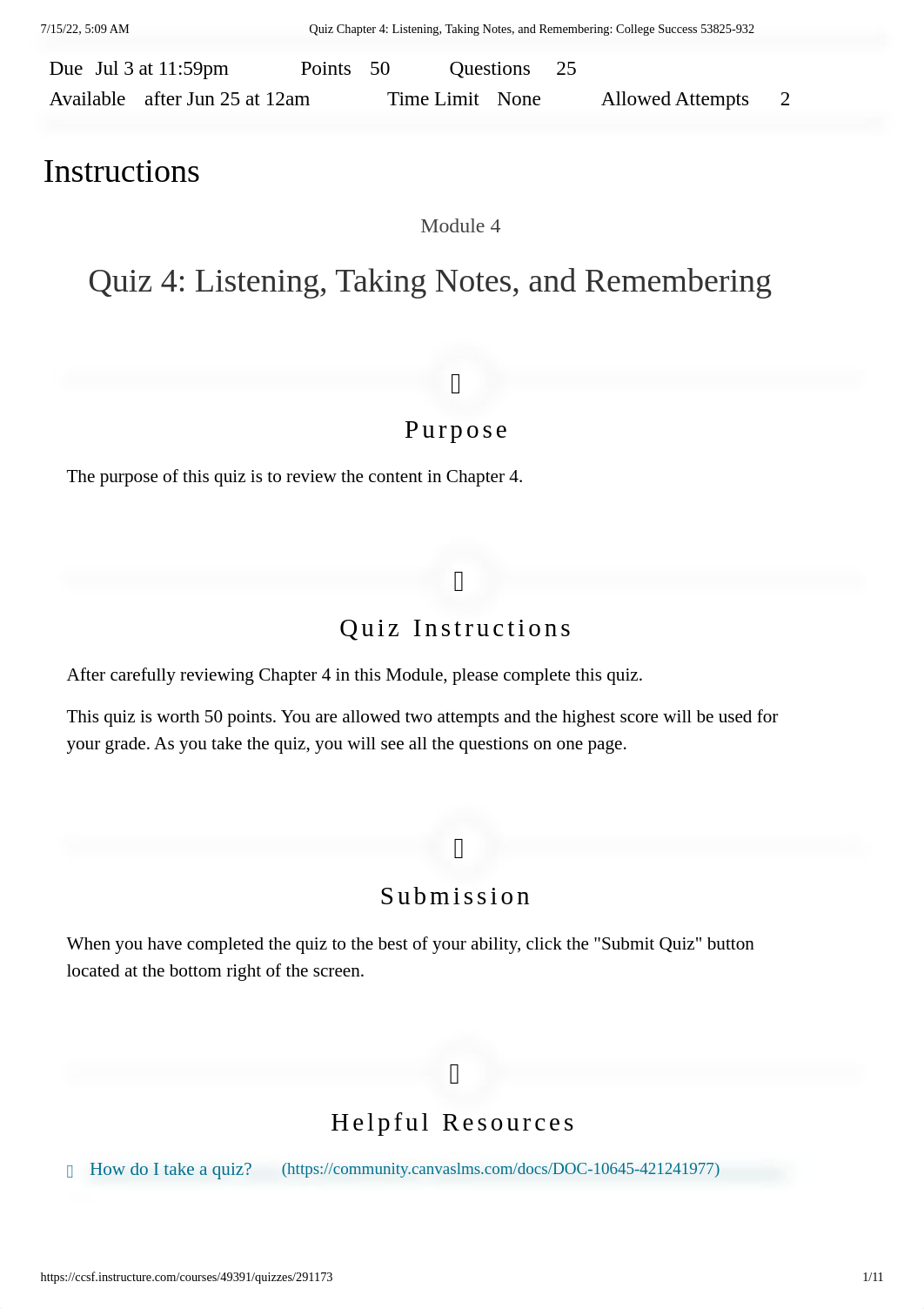 Quiz Chapter 4_ Listening, Taking Notes, and Remembering_ College Success 53825-932.pdf_dtblcvgh183_page1