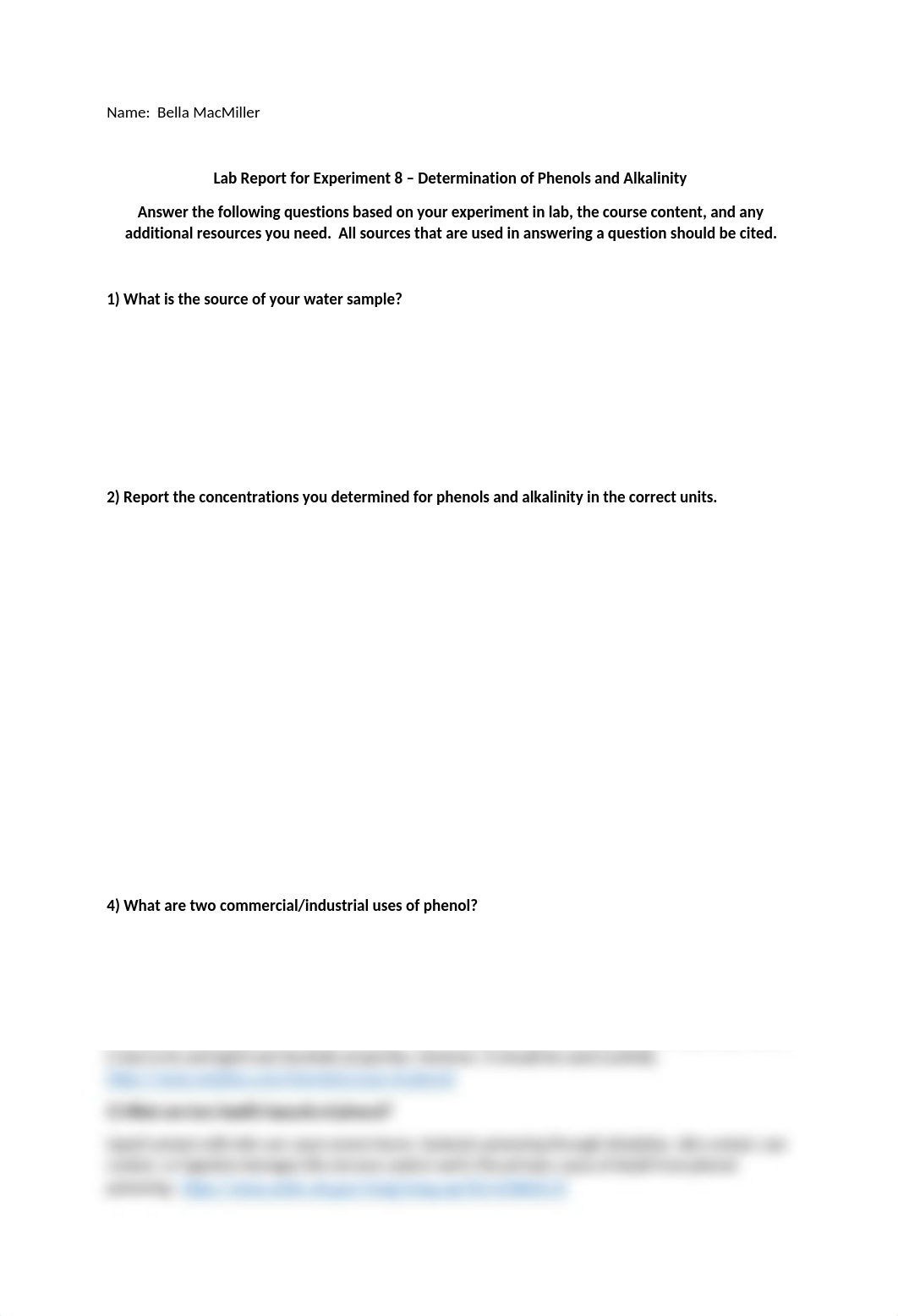 Lab Report for Experiment 8 - Determination of Phenols and Alkalinity.docx_dtbndbhx6da_page1