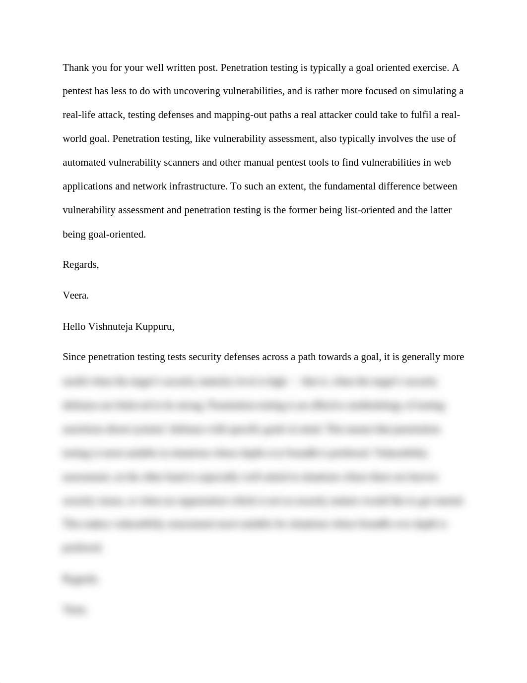 difference between VA(Vulnerability Assessment) and PT(Penetration Testing) - Responses.docx_dtcu7464rgs_page1