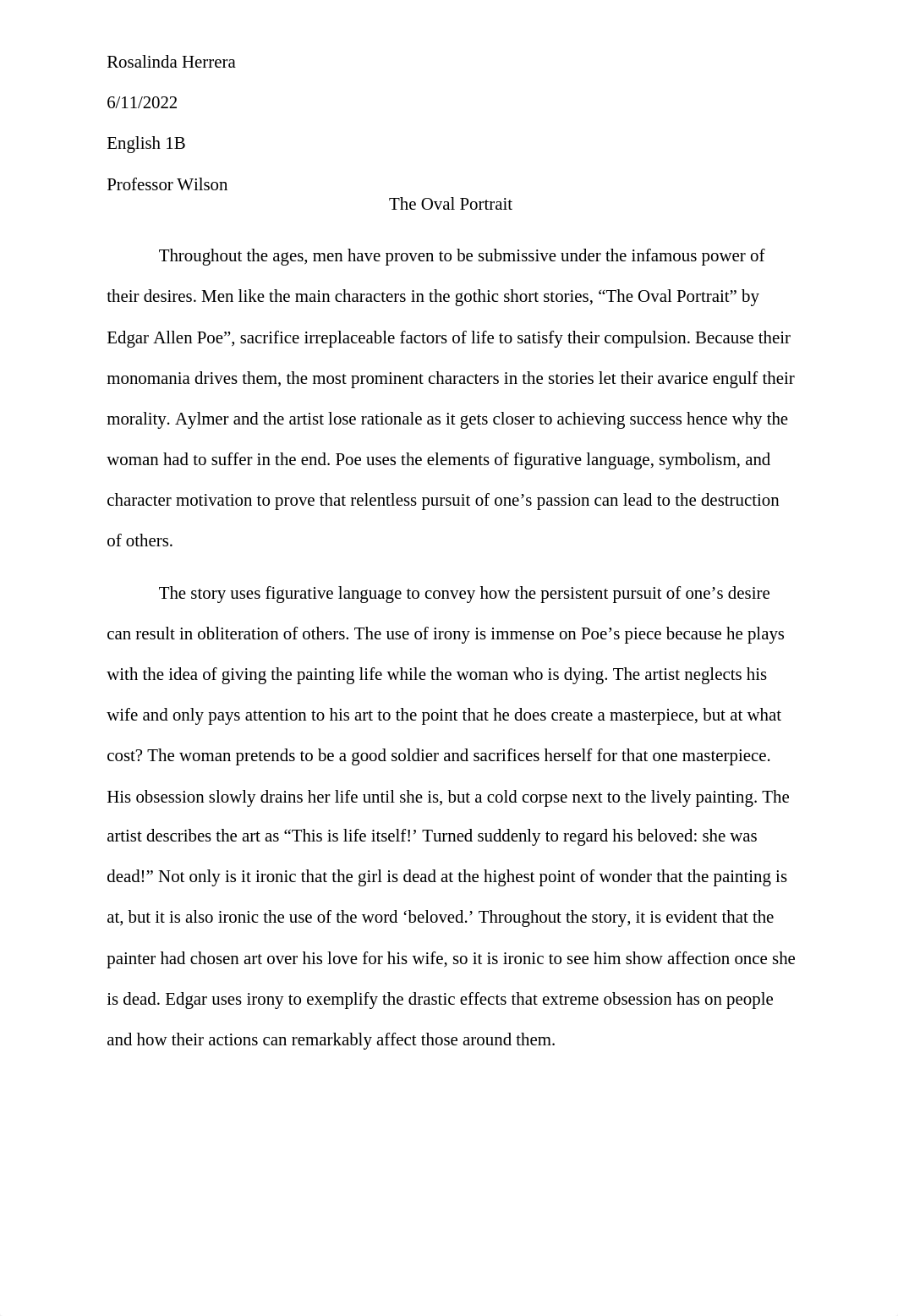 The Oval Portrait Final Essay.docx_dtd0zfzhqd6_page1